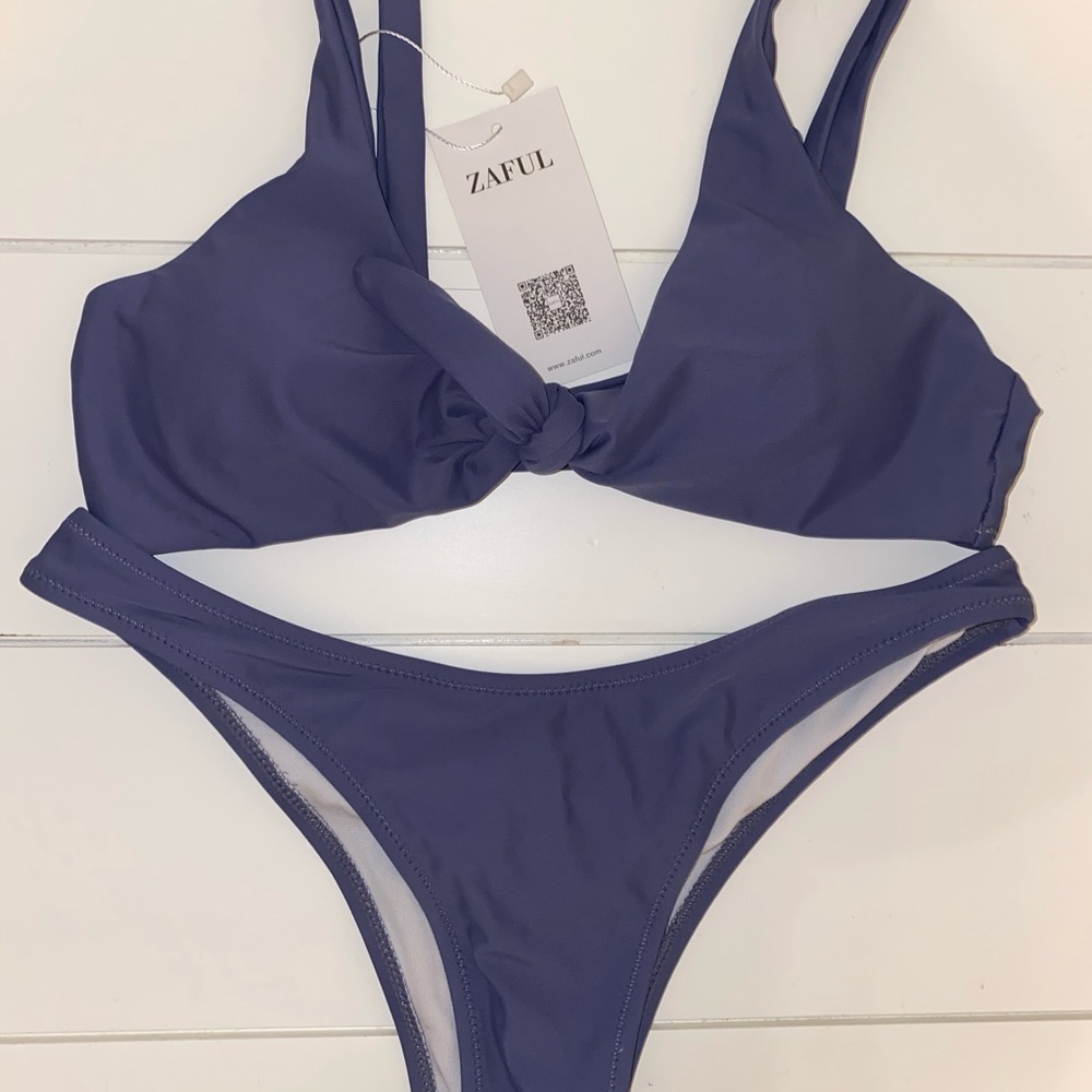 Zaful Scrunch Knotted/Tied Bikini Set